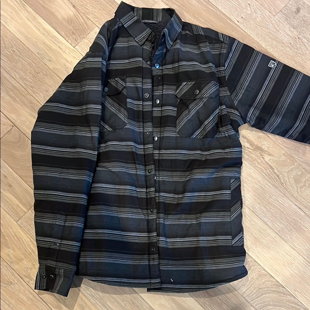 Kuhl Black and Gray Lightweight Shirt Jacket